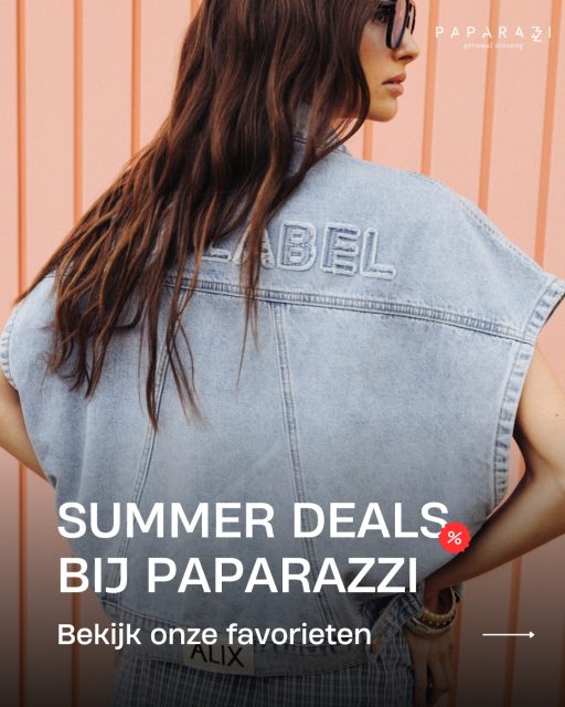 ☀️ Summer Deals zijn gestart

Vanaf 13 juni ontdek je bij Paparazzi geselecteerde stuks met extra voordeel.

Van mooie basics tot complete outfits, favoriete stuks en laatste maten. Perfect om je garderobe aan te vullen met items die je seizoen na seizoen blijft dragen.
Koop je 2 of meer geselecteerde stuks? Dan geniet je van extra korting.

Kom langs in de winkel en spot de stickers.